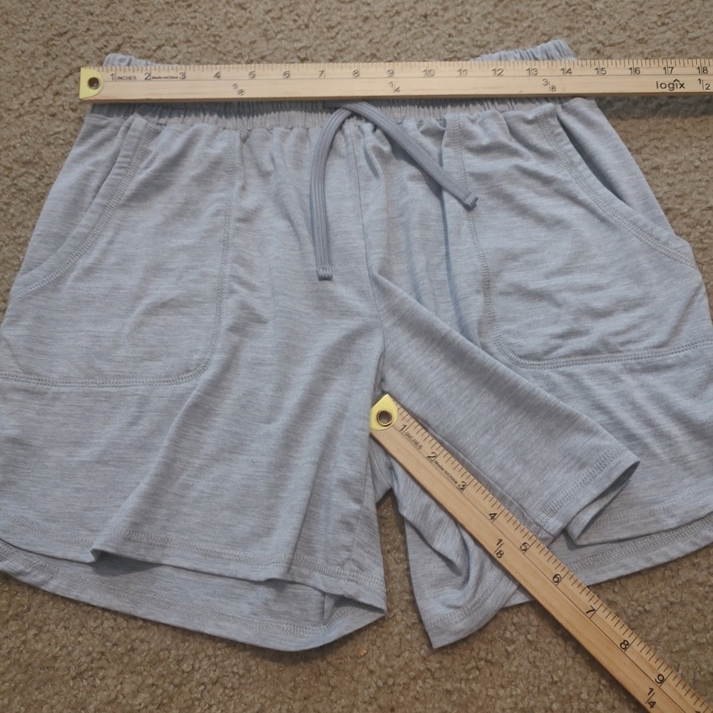 Unknown Athletic Shorts Women S Gray Excellent Heathered Knit Drawstring Pockets